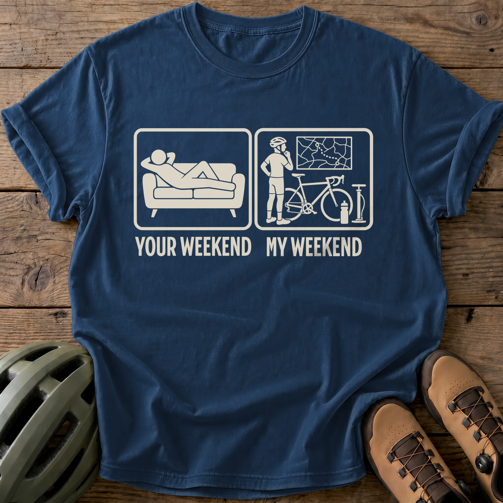 Weekend Cycling Tee — navy