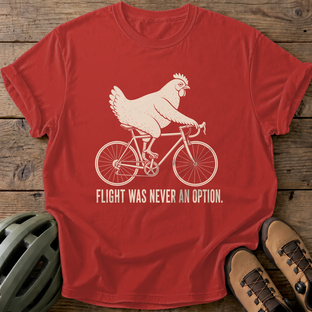 Flightless Cyclist Tee — red