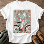 Art Nouveau Cyclist Tee — white