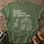 Coffee Stops Tee — moss