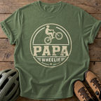 Papa Wheelie Tee — moss