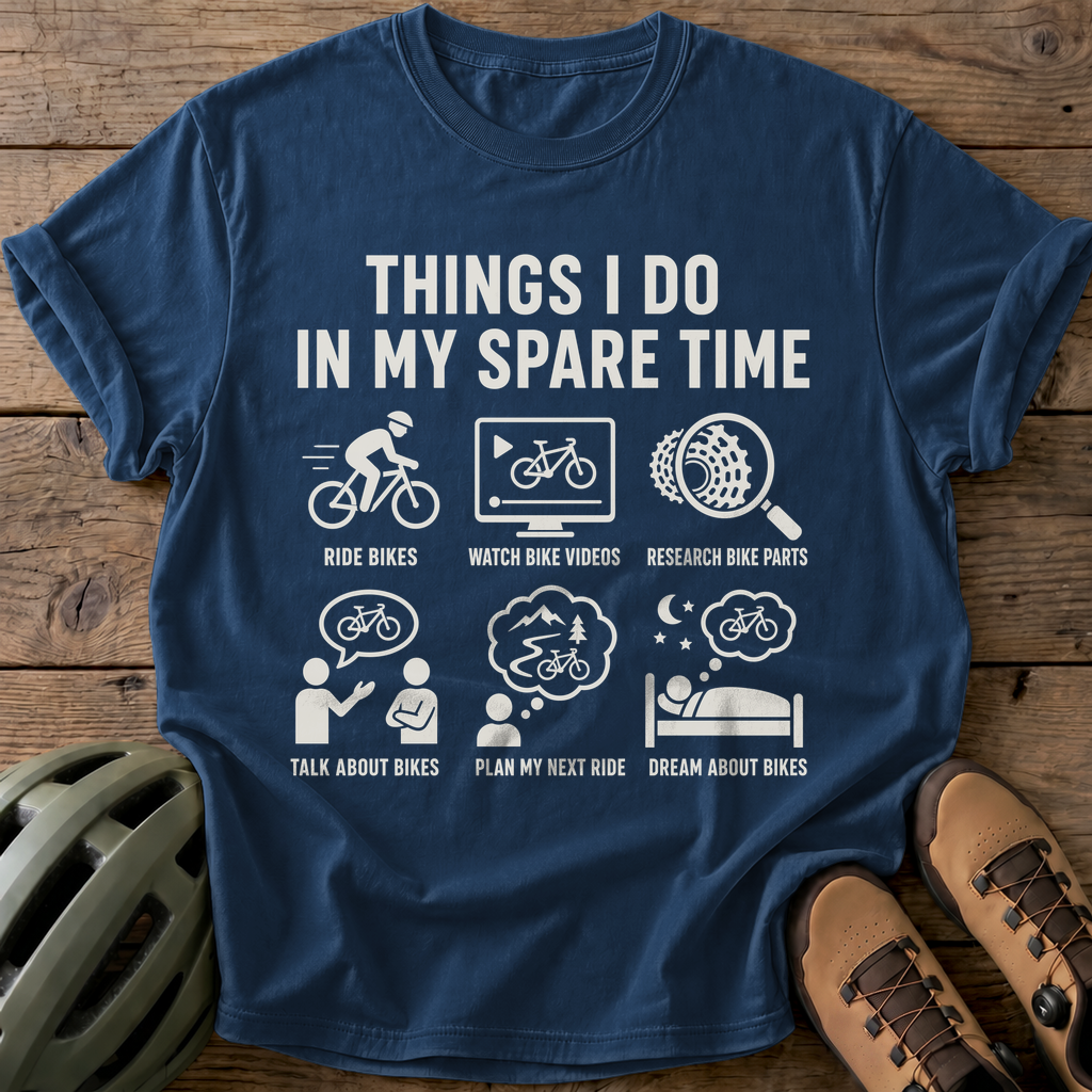Spare Time Bikes Tee — navy