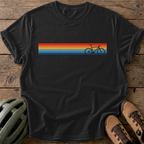 Retro Bike Stripe Tee — black