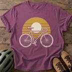 Retro Bike Sunset Tee — berry