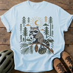 Raccoon Cyclist Tee — chambray