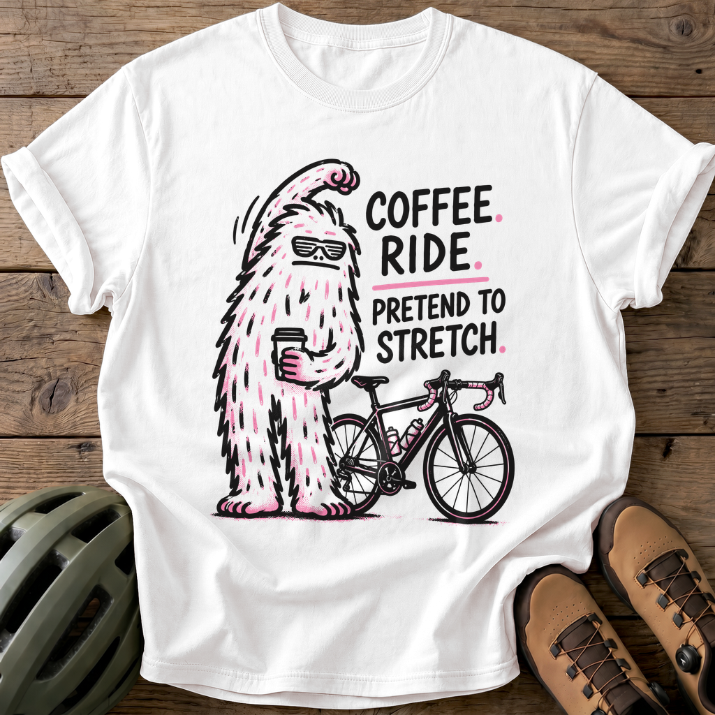 Coffee Ride Stretch Tee — white
