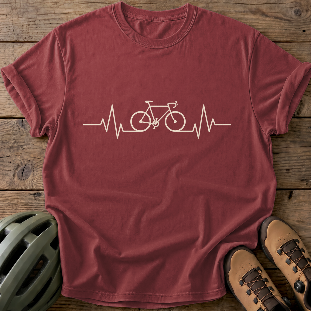 Heartbeat Bike Tee — brick