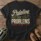Pedaling Past Your Problems Tee — black