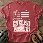 Priorities Tee — crimson