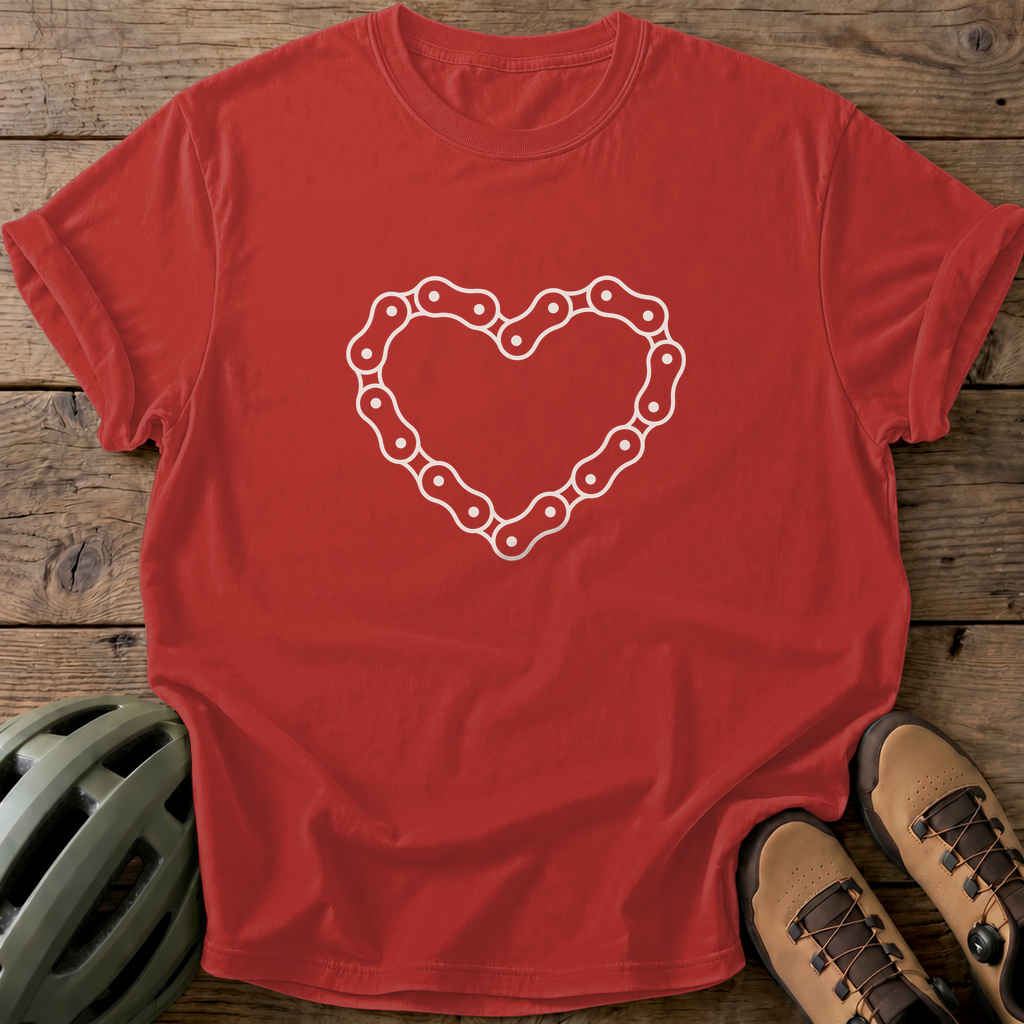 Chain Heart Tee — red