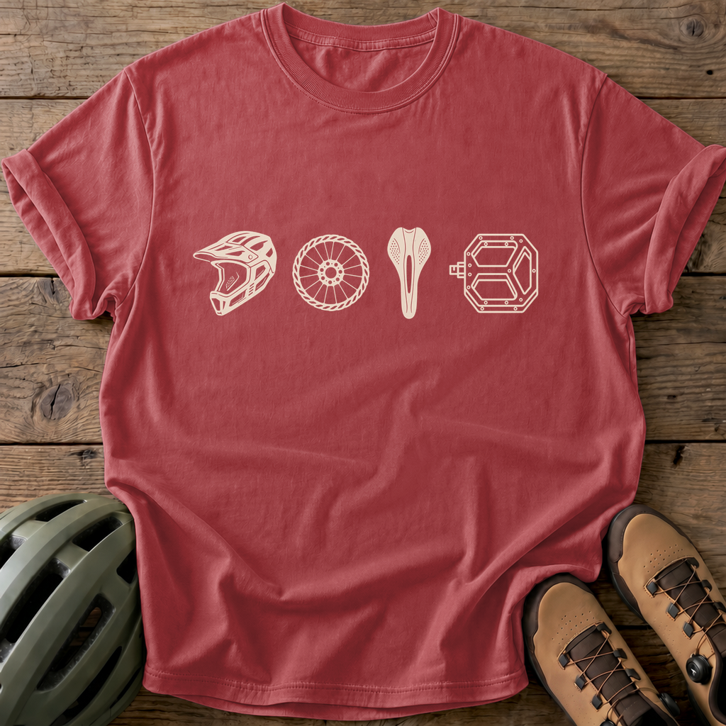 Cyclist Essentials Tee — crimson