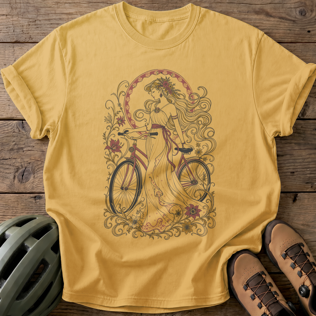 Flower Biker Tee — mustard
