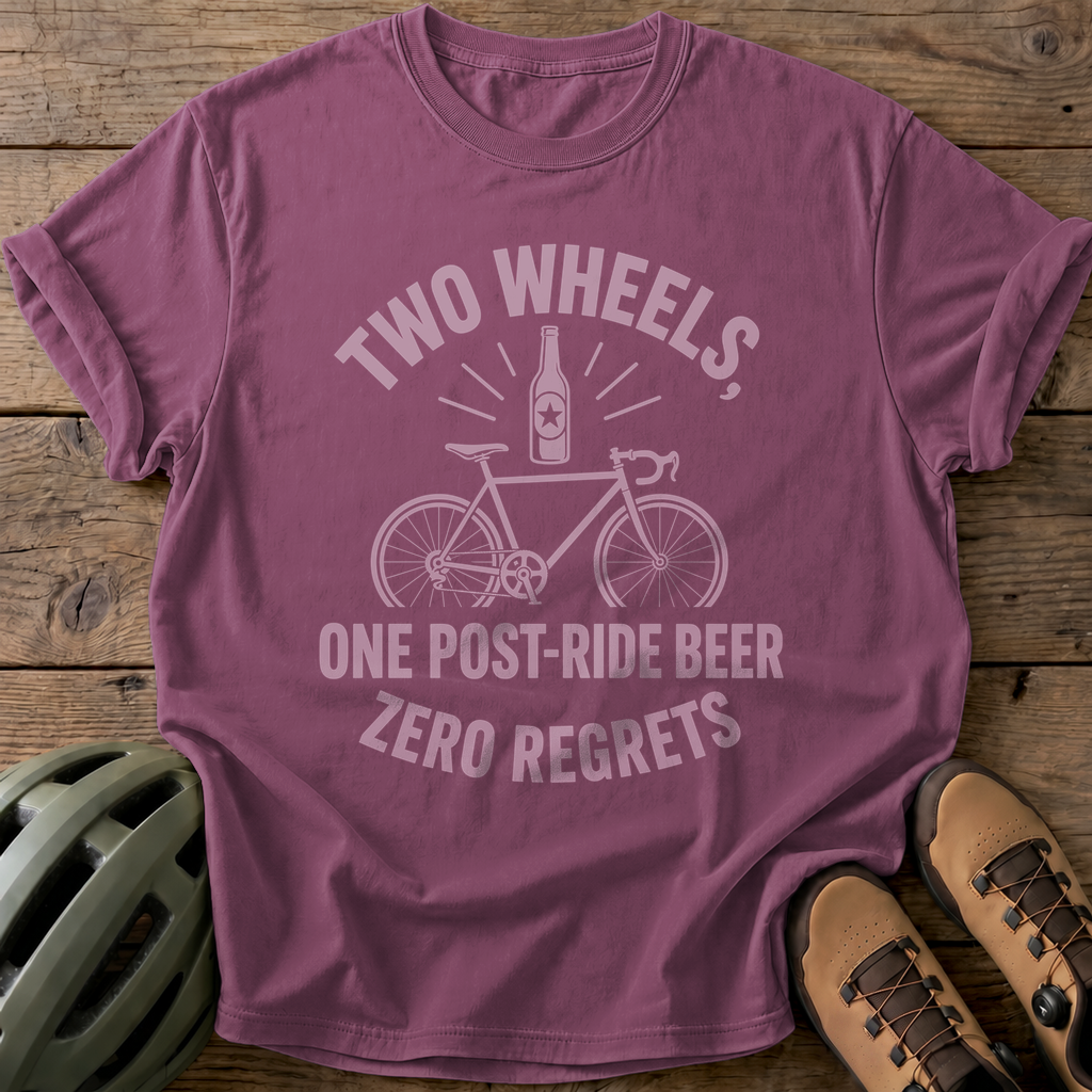 Two Wheels Beer Tee — berry