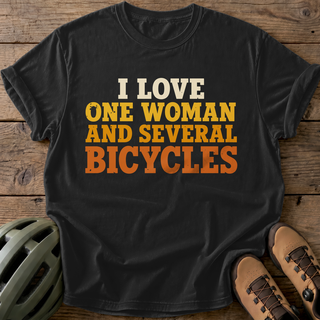 One Woman Several Bicycles Tee — black