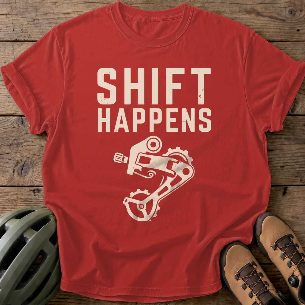 Shift Happens Tee — red