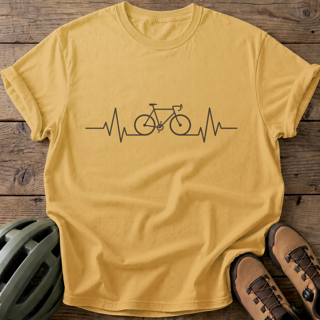 Heartbeat Bike Tee — mustard