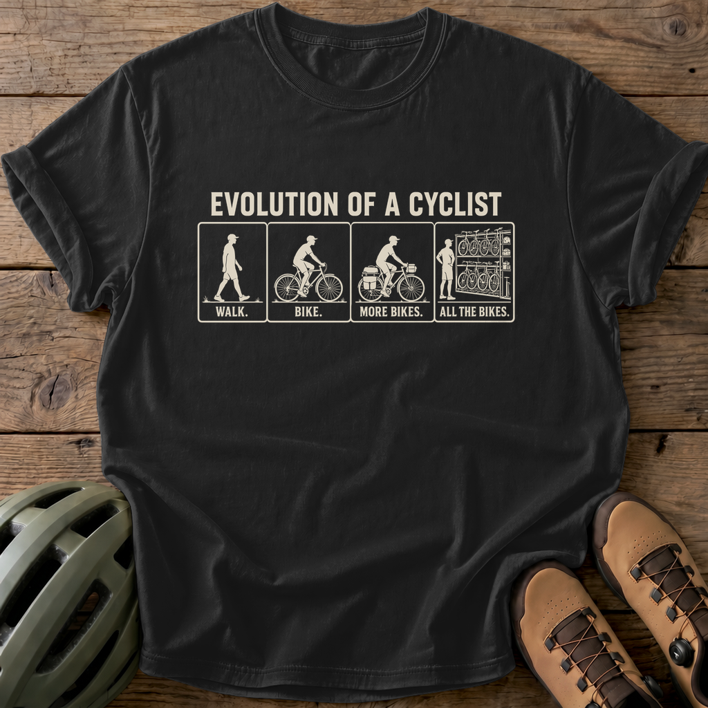 Evolution Of A Cyclist Tee — black