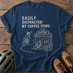 Coffee Stops Tee — navy