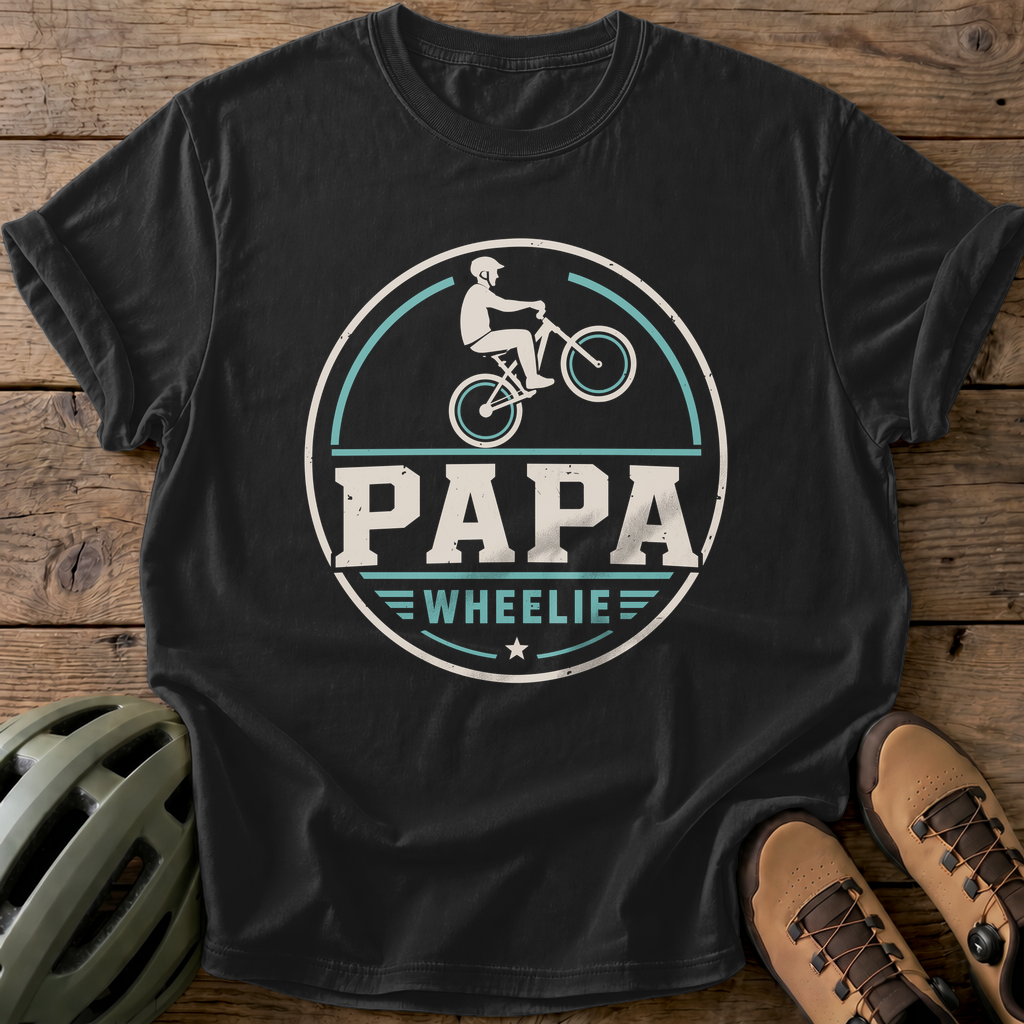 Papa Wheelie Tee — black