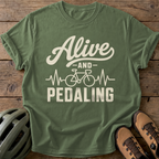 Alive Pedaling Tee — moss