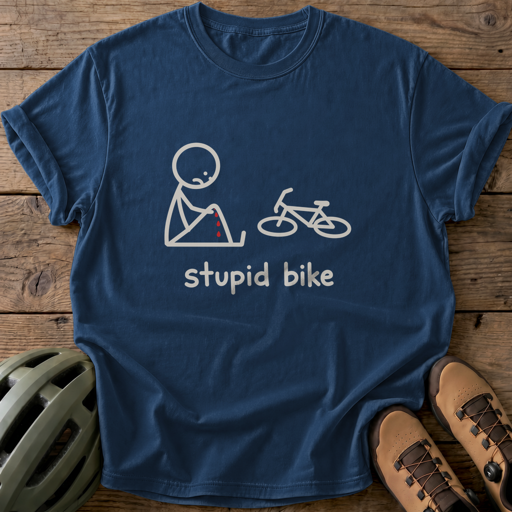 Stupid Bike Tee — navy