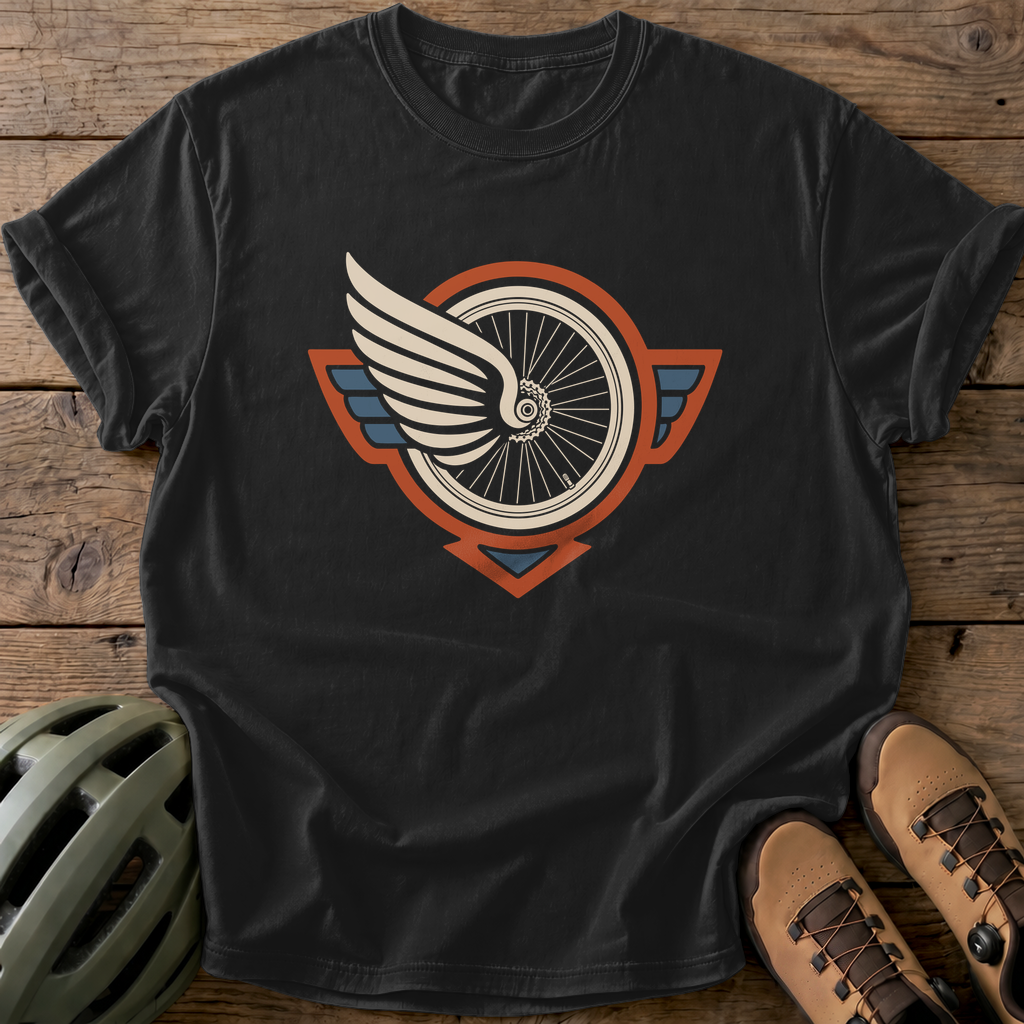 Winged Wheel Tee — black