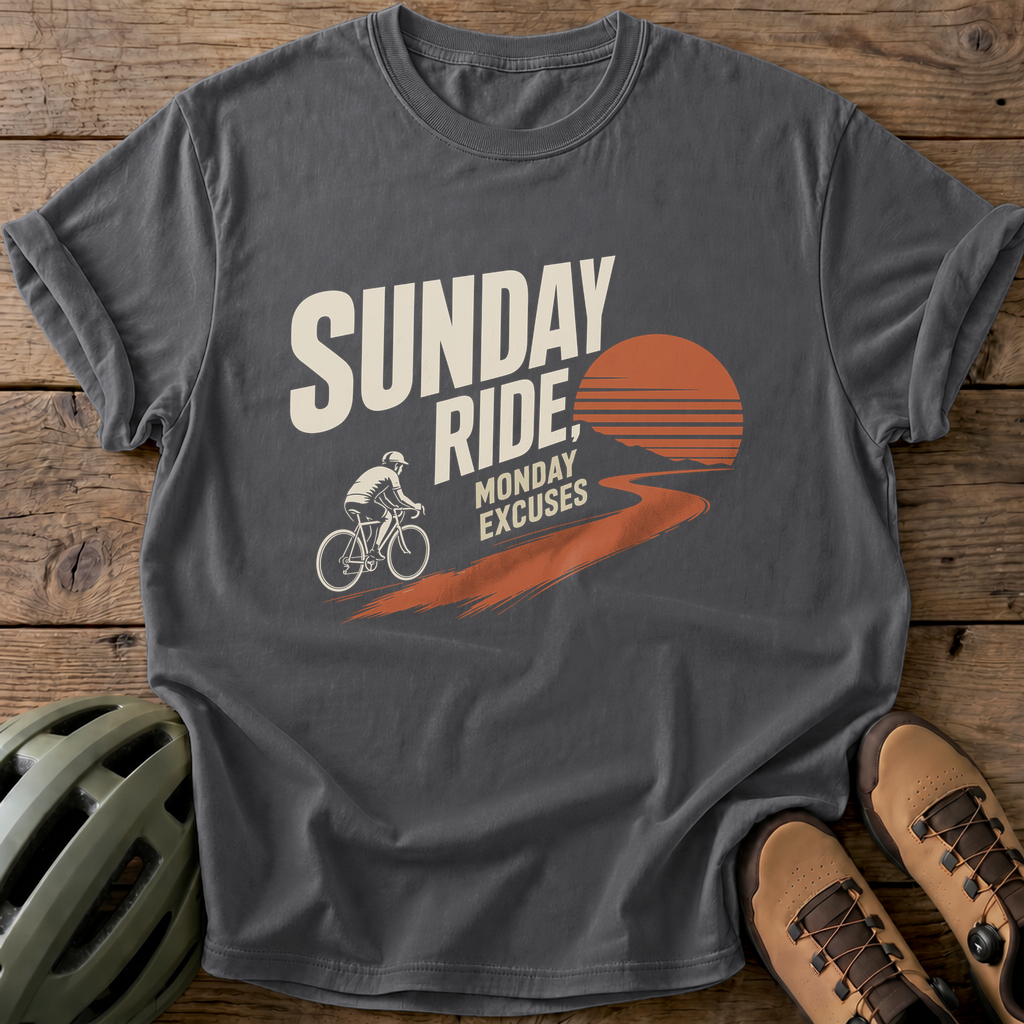 Sunday Ride Monday Excuses Tee — pepper