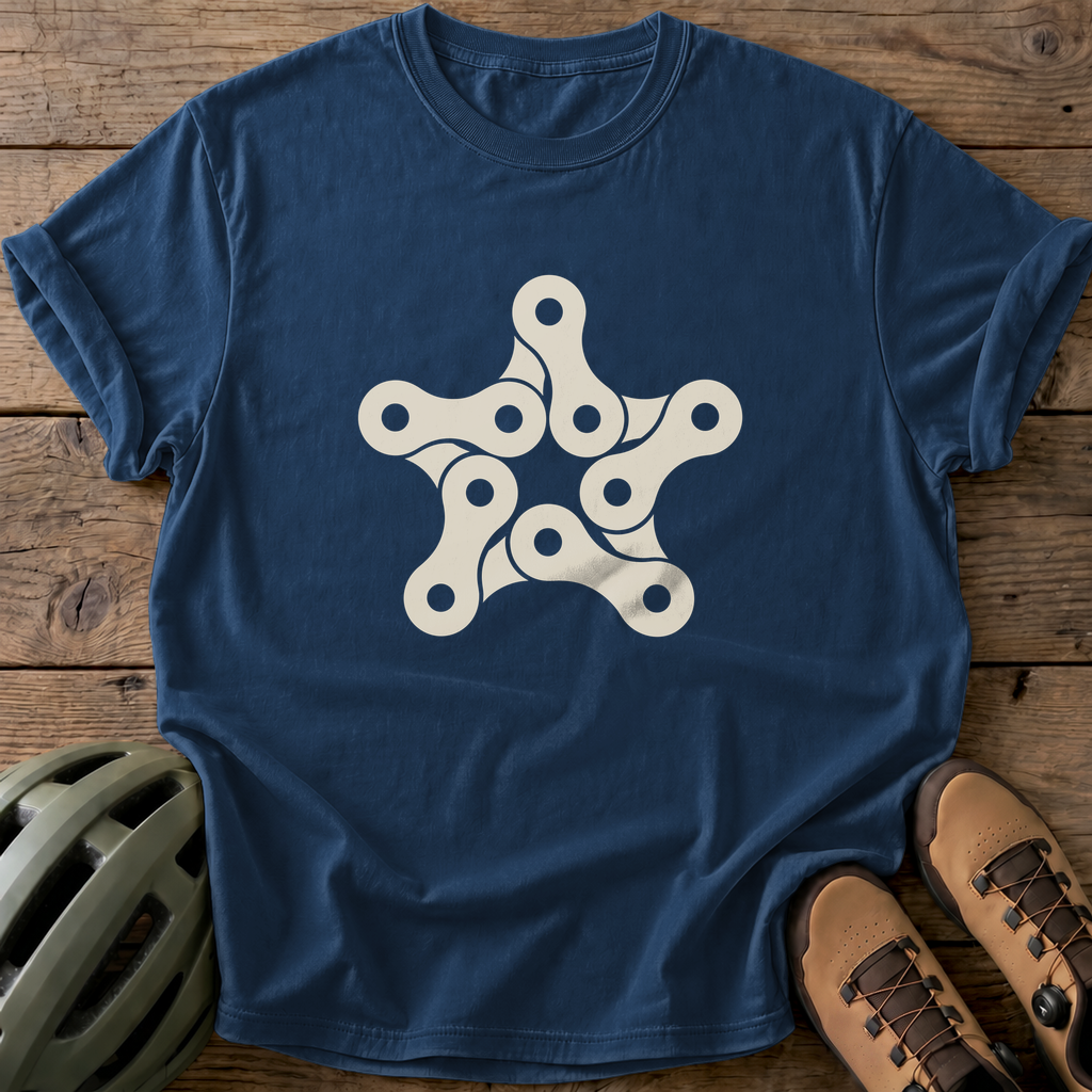 Chain Star Tee — navy