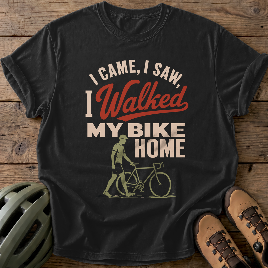 I Walked My Bike Home Tee — black