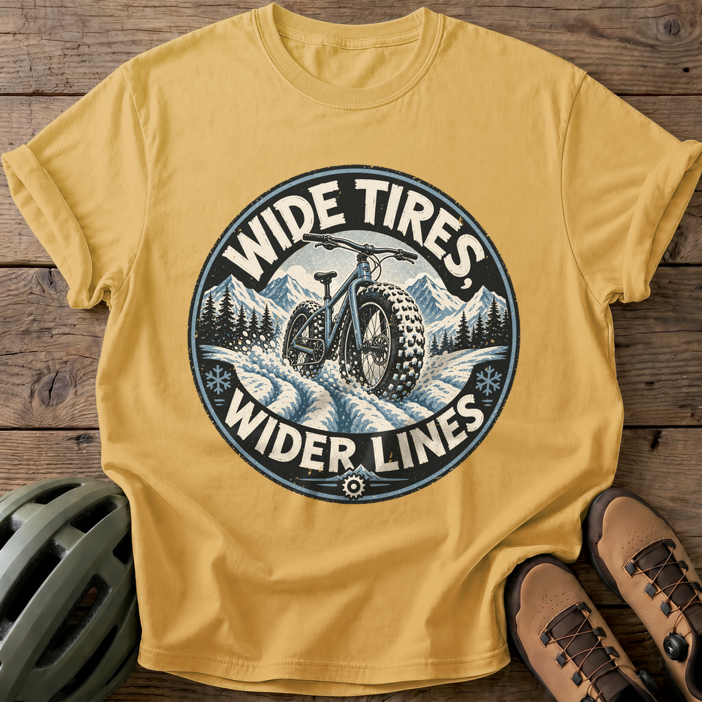 Wide Tires Tee — mustard