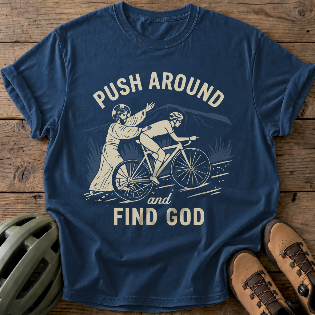 Push & Find God Tee — navy