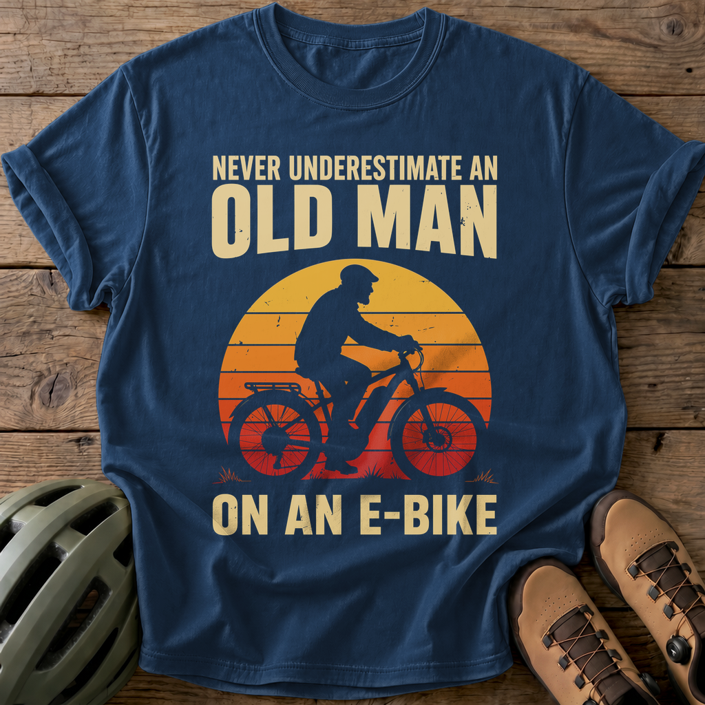 Old Man E-Bike Tee — navy