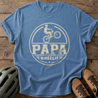 Papa Wheelie Tee — blue-jean
