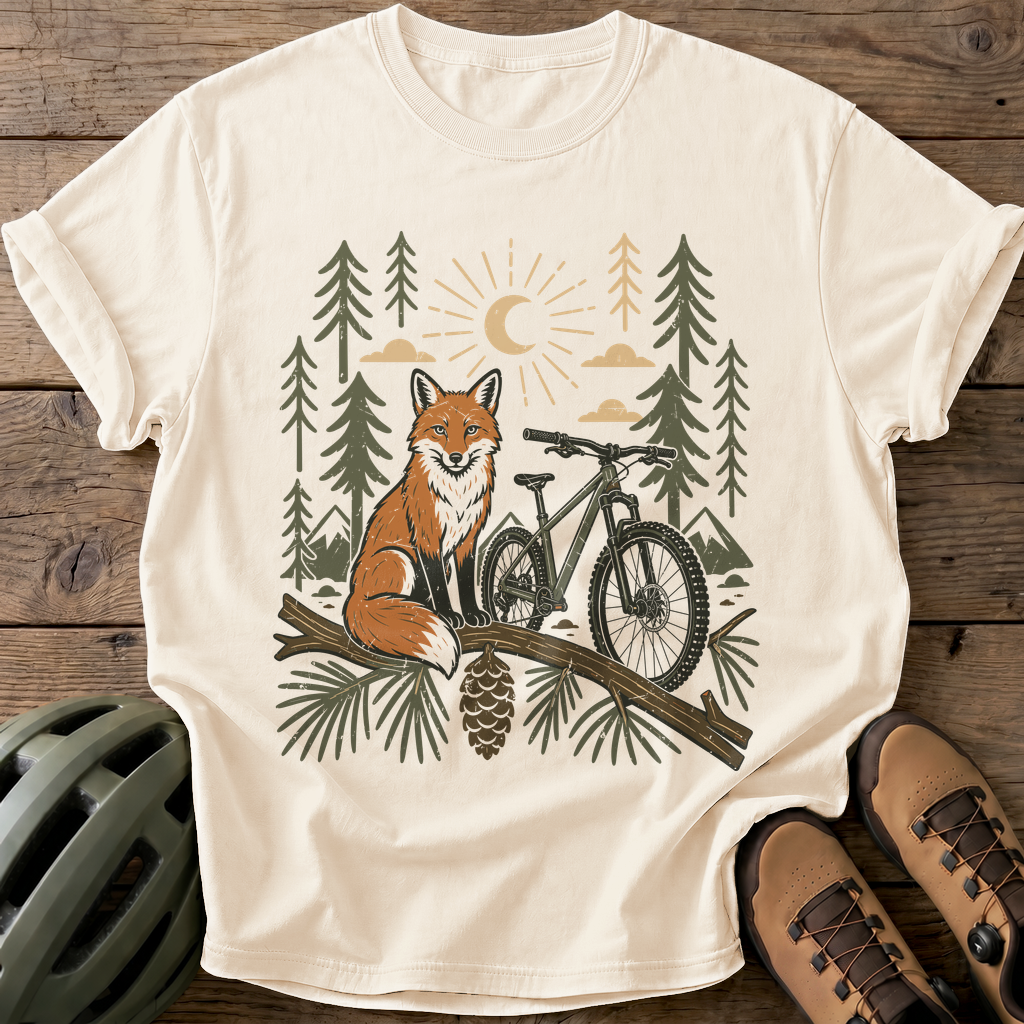 Fox And Bike Adventure Tee — ivory