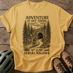 Adventure & Serial Killers Tee — mustard