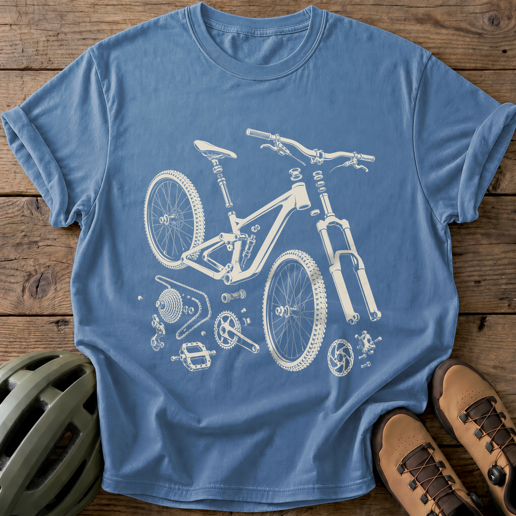 Bike Breakdown Tee — blue-jean