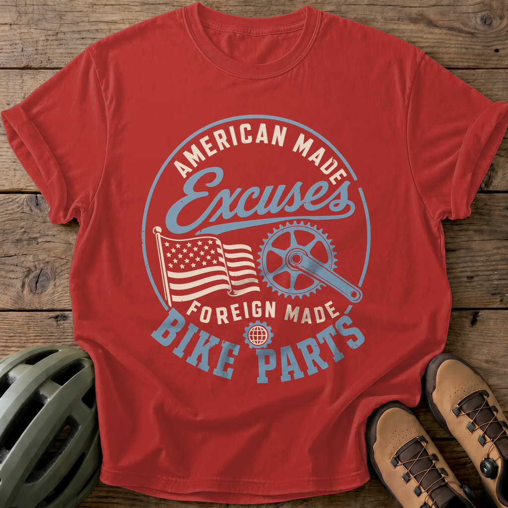 Excuses American Made Tee — red