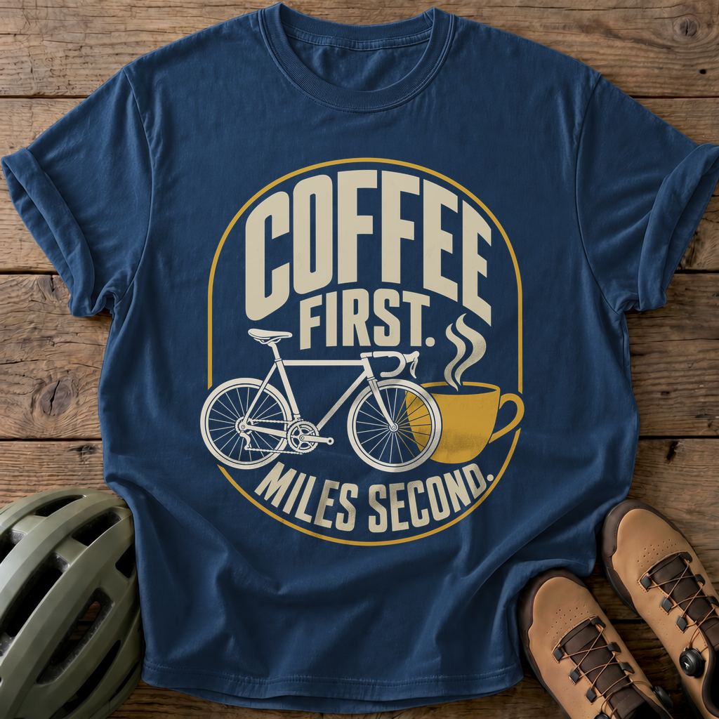 Coffee First Tee — navy
