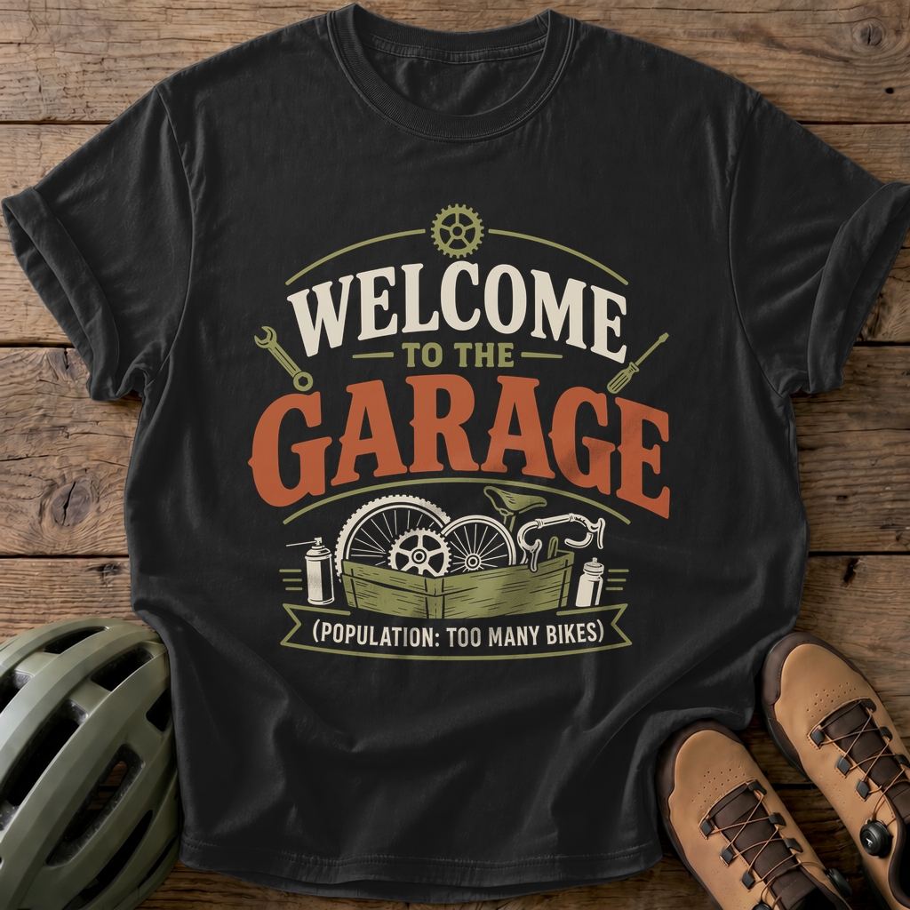 Welcome To The Garage Tee — black