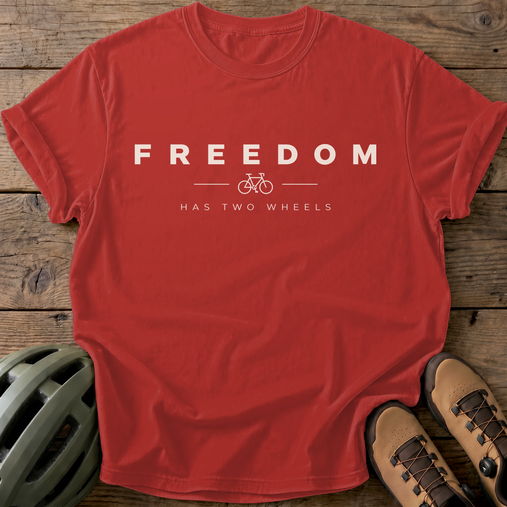 Two Wheels Freedom Tee — red