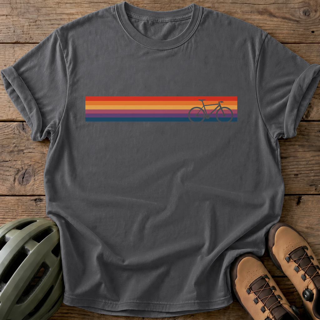 Retro Bike Stripe Tee — pepper