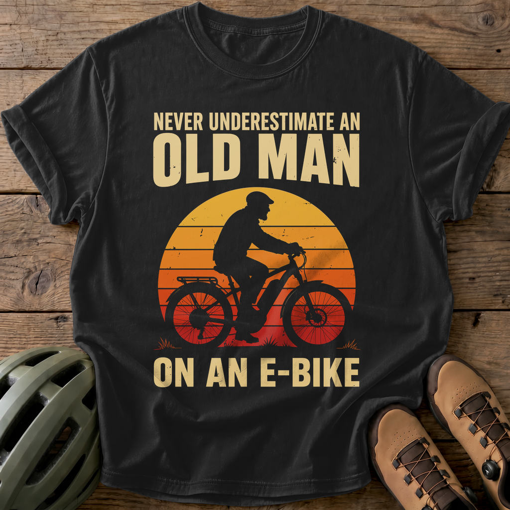 Old Man E-Bike Tee — black