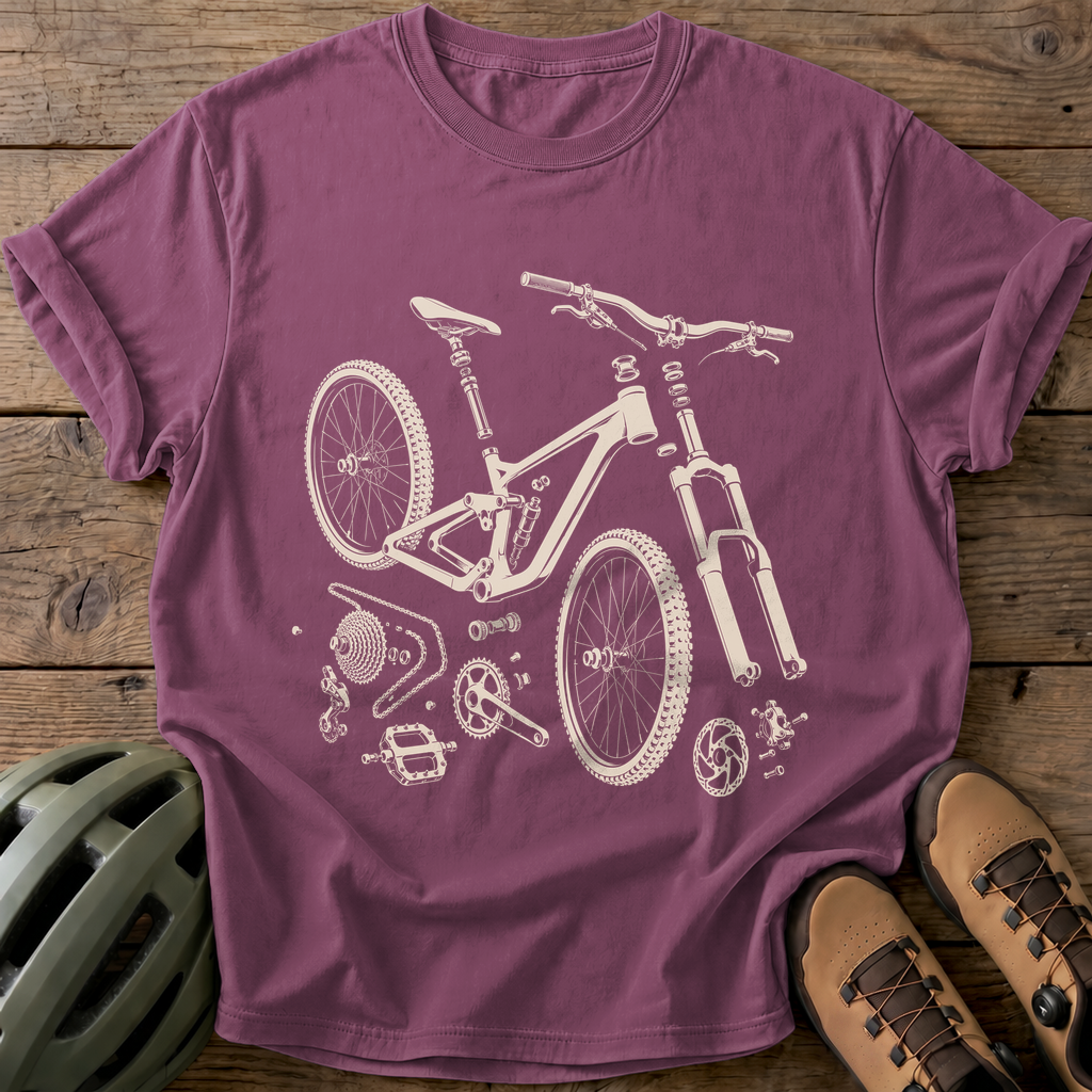 Bike Breakdown Tee — berry