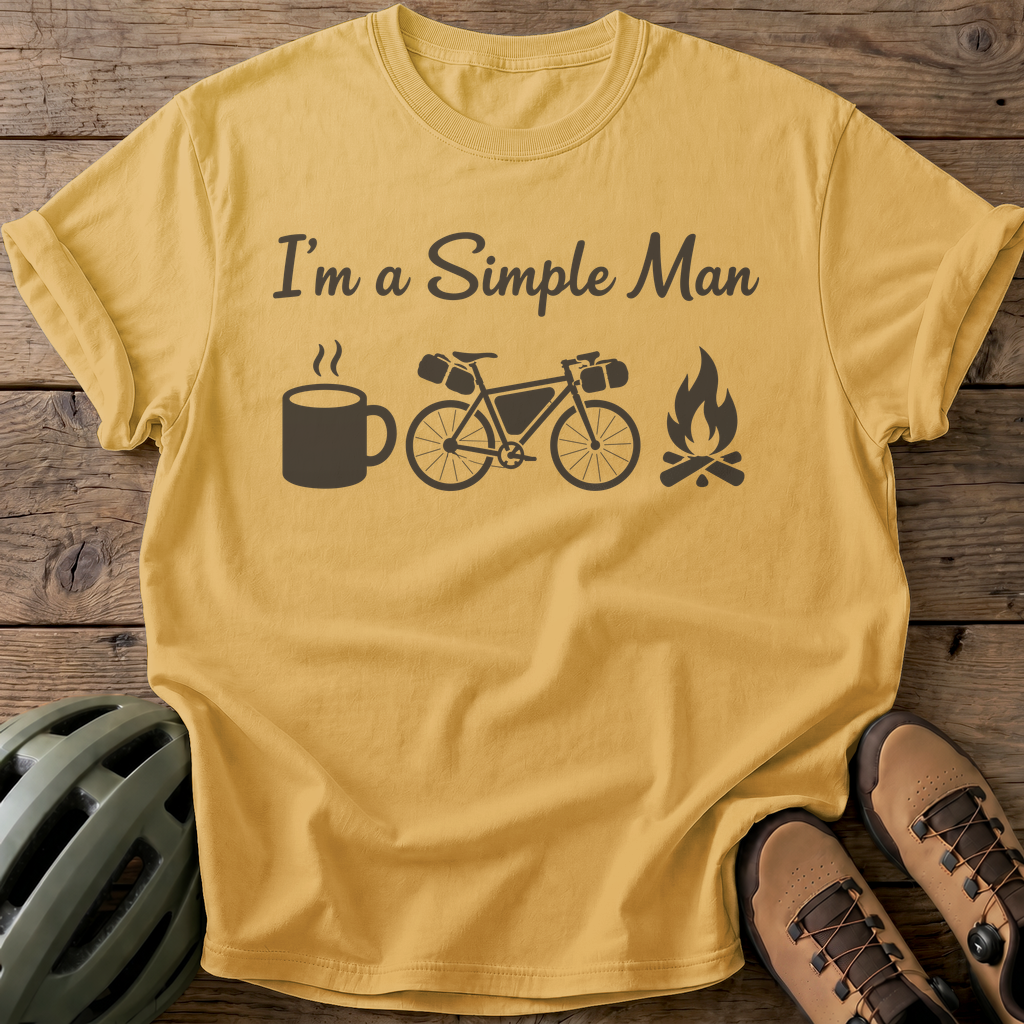 Simple Man Cycling Tee — mustard