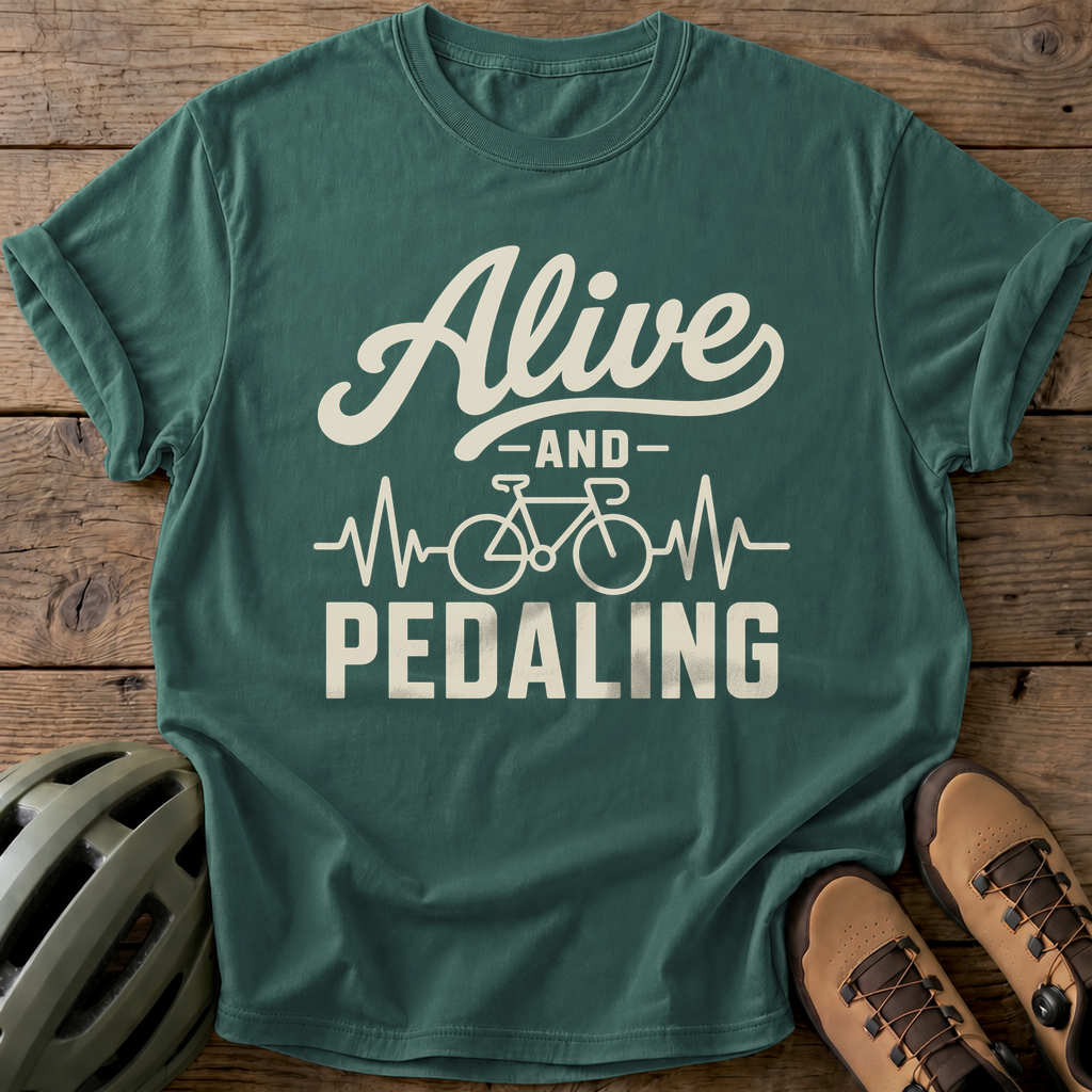 Alive Pedaling Tee — blue-spruce