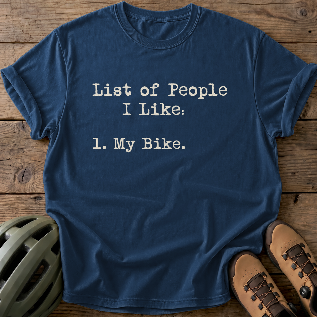 Bike Love List Tee — navy