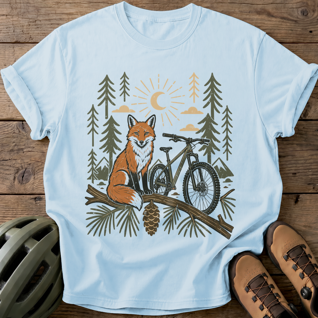 Fox And Bike Adventure Tee — chambray