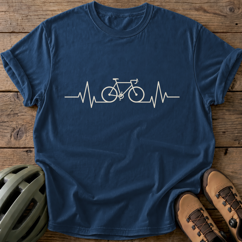 Heartbeat Bike Tee — navy