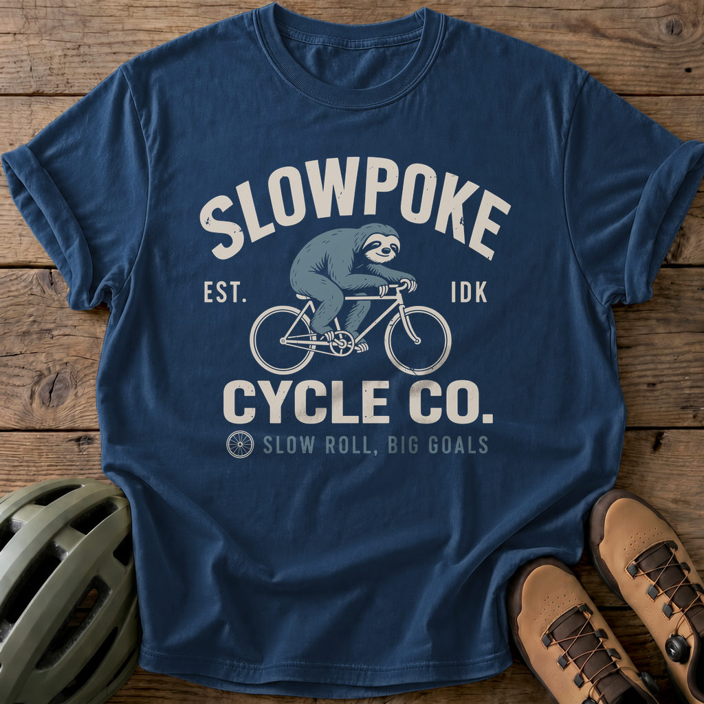Slowpoke Cycle Co Tee — navy