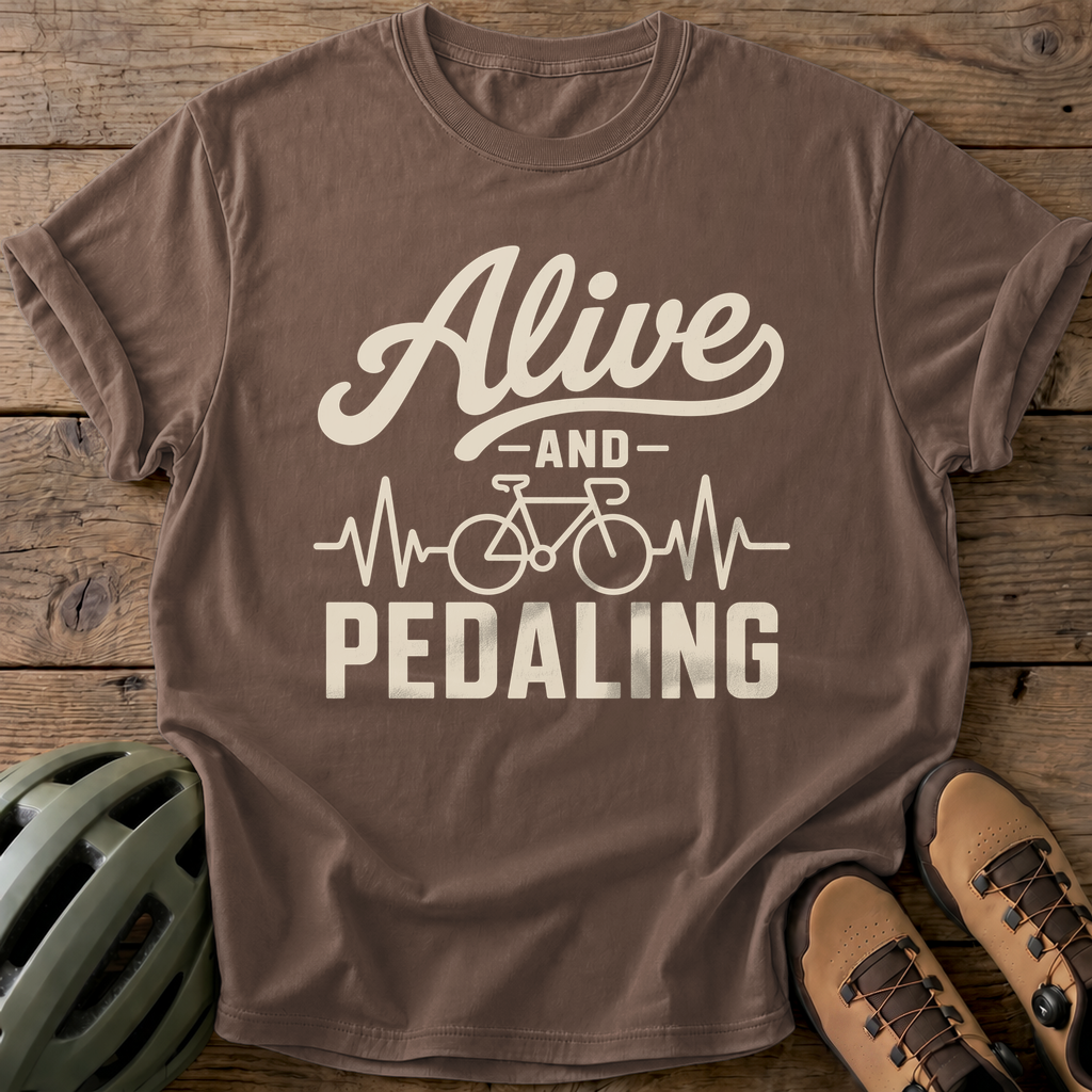 Alive Pedaling Tee — espresso